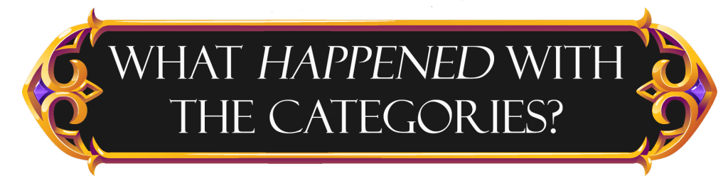 Section: What Happened with the Categories?